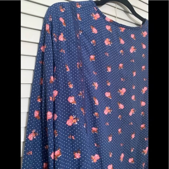 Matilda Jane Floral Print Blouse Top Long Sleeve Large - Picture 6 of 14